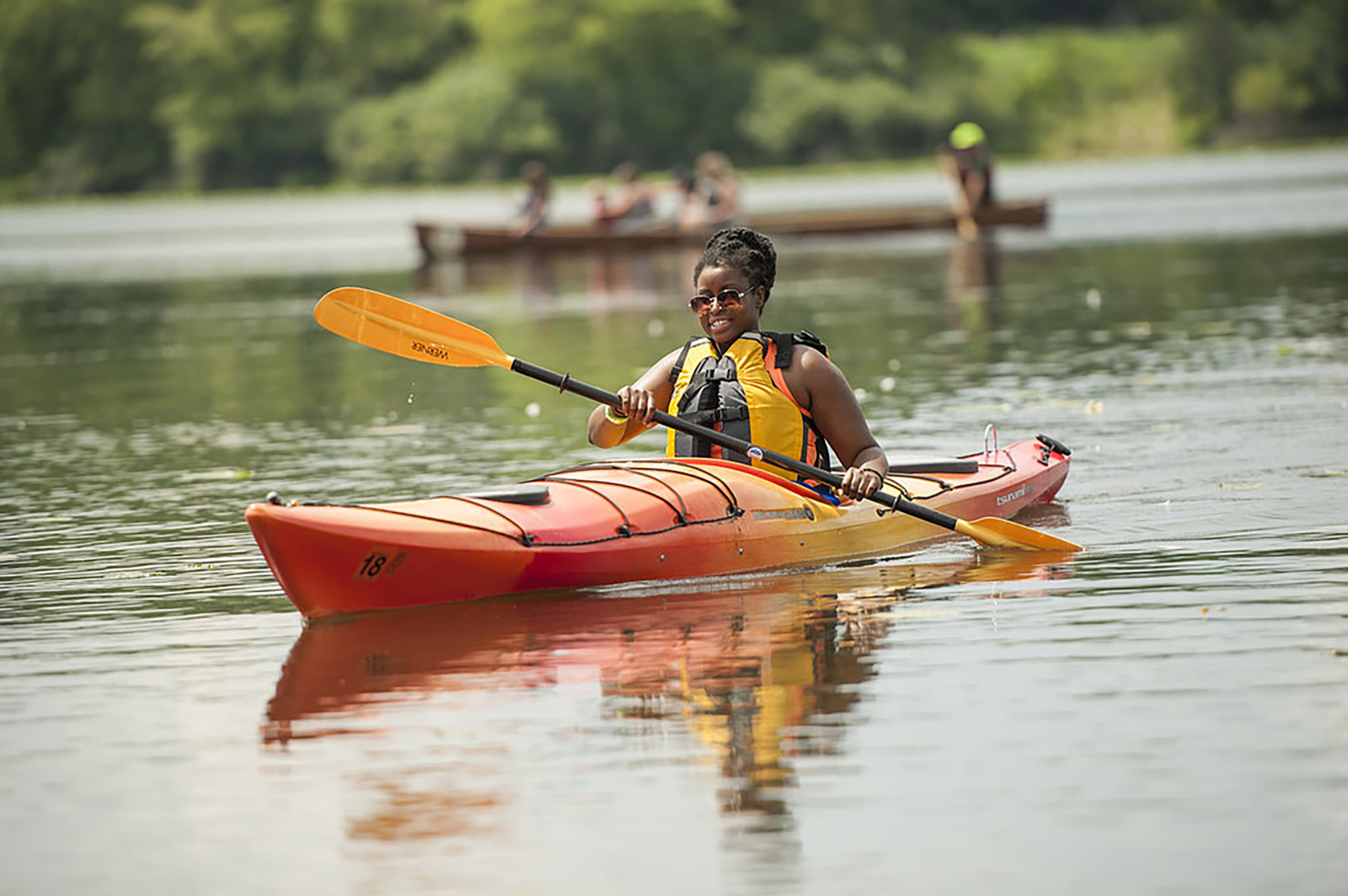 Woman canoeing 